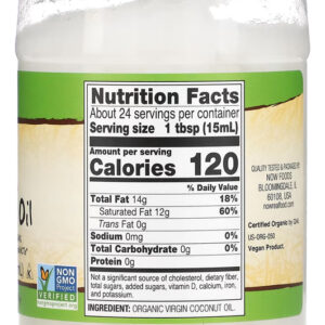 Óleo De Coco Virgem Now Foods 355ml 100% Puro Importado 5un