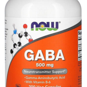 Gaba 500mg 200 Cápsulas Now Com Vitamina B6