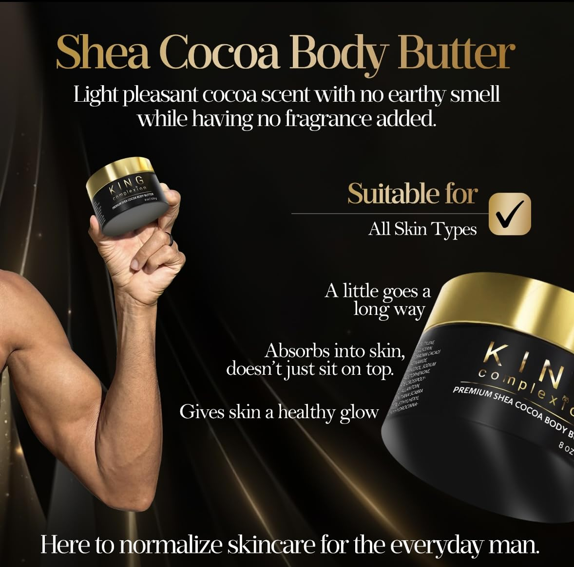 Manteiga Cacau Orgânica Corporal King Complexion 240ml - Imagem 5