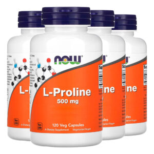L-prolina 500mg Now Foods 120 Veg Caps Importado 4un