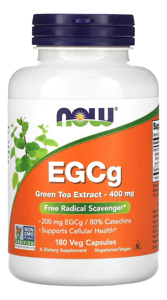 Extrato Chá Verde Egcg 400mg Now Foods 180cáps Importado