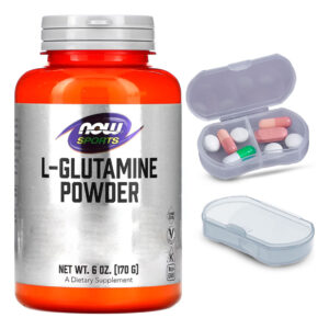 L-glutamina Em Pó Now Foods Sports 170g + Porta Cápsulas