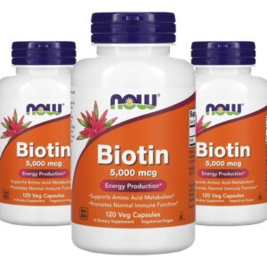 Biotina 5000mcg Now Foods 120veg Caps 3un Sabor Sem Sabor