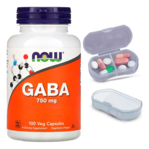 Ácido Gaba 750mg Now Foods 100 Cáps + Porta Cápsulas