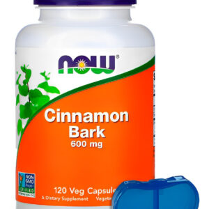 Casca De Canela 600mg Now Foods 120 Cáps + Porta Cápsulas