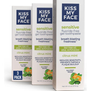 Pasta De Dentes Kiss My Face, Gel Sensível De Menta Cítrica,