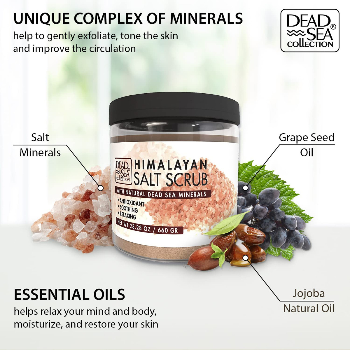 Esfoliante Corporal Dead Sea Collection Sal Com Sal Do Himal - Imagem 2