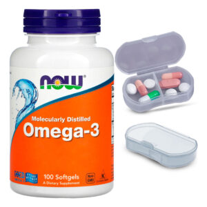 Ômega-3 Mol. Destilado Now Foods 100soft + Porta Cápsulas