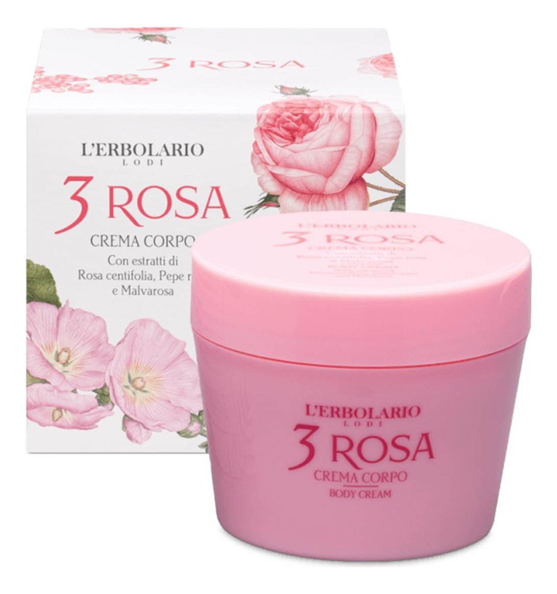 Creme Corporal L'erbolario 3 Rosa Hidratante Nutritivo 200ml