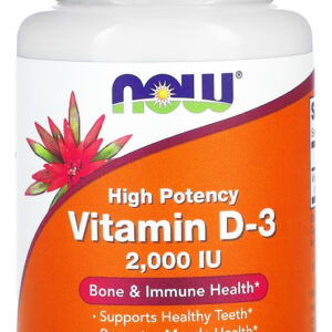 Vitamina D3 2000 Iu Alta Potência Now Foods 120soft Eua/usa Sabor Sem Sabor