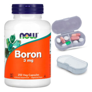 Boron 3mg Now Foods 250 Caps + Porta Cápsulas