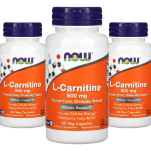 L Carnitina Now Foods 500mg 60veg Capsulas 3un Sabor Sem Sabor
