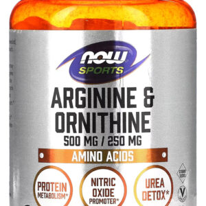 Arginina E Ornitina 500/250mg Now Foods 100cáp Importado