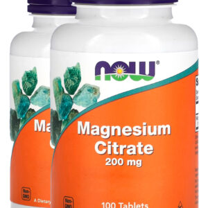 Citrato De Magnésio 200mg 100tablets Importado 2un Now Foods