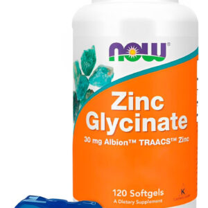 Now Foods Glicinato De Zinco 30mg 120 Softgels +porta Cáps