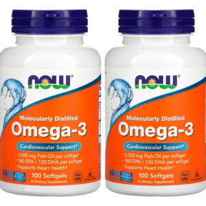 Ômega-3 Molecularmente Destilados Now Foods 100softgels 2un