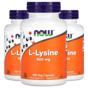 L-lisina 500mg L-lysine 100 Veg Caps Importado 3un Now Foods