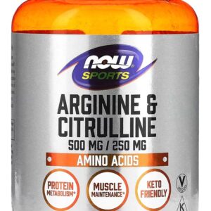 Arginina 500mg E Citrulina 250mg Nowfoods 120vegcaps Eua/usa