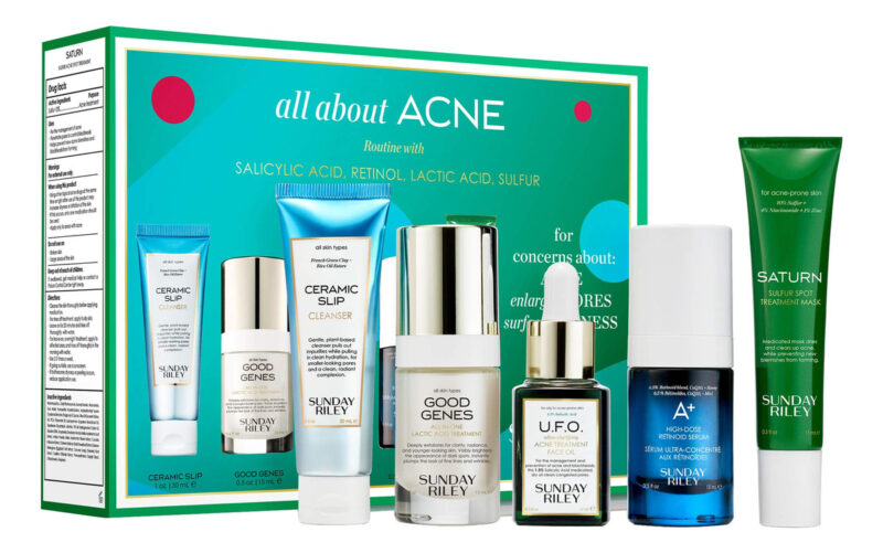 Kit De Cuidados Com A Pele Sunday Riley Sobre Acne Sem Perfu