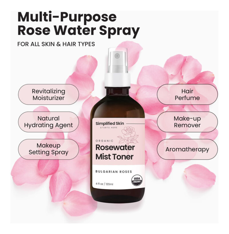 Spray De Água De Rosas Simplificado Para Pele Para Rosto E C - Image 5