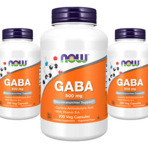 Ácido Gaba 500mg Now Foods Com Vitamina B-6 200 Veg Caps 3un