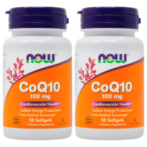 Kit 2 Coenzima Q10 100mg Coq10 50 Capsulas Now Foods Sabor Sem Sabor