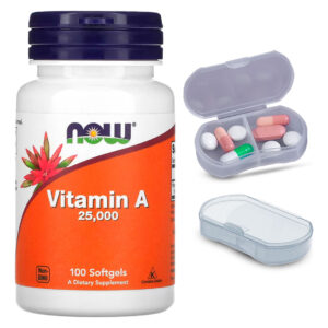 Vitamina A 7.500mcg Now Foods 100 Softgels + Porta Cápsulas