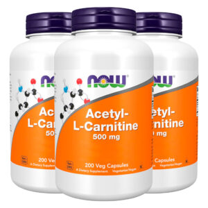 Acetil L-carnitina 500mg Now Foods 200veg Caps Importado 3un