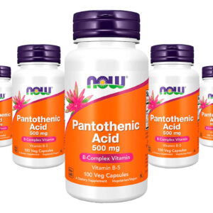 Ácido Pantotênico 500mg Now Foods Complexo B 100cap 5un