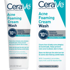 Creme De Lavagem Espumante Para Acne Cerave Com Peróxido De