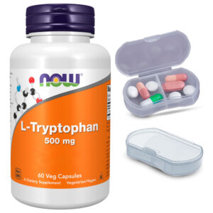 L-triptofano 500mg Now Foods 60 Caps + Porta Cápsulas