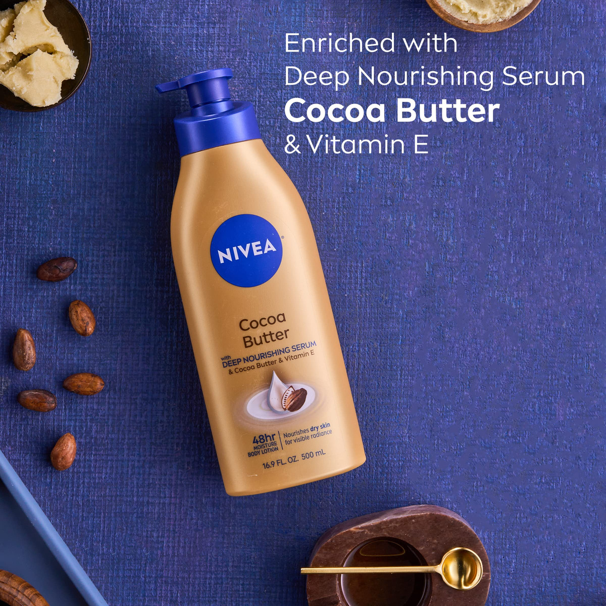 Loção Corporal Nivea Cocoa Butter Com Sérum Nutritivo Profun - Imagem 5