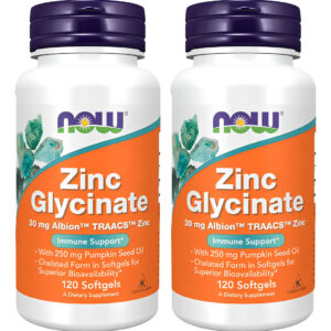 Glicinato De Zinco 30mg Nowfoods Zinc Glycinate 120softg 2un Sabor Sem Sabor