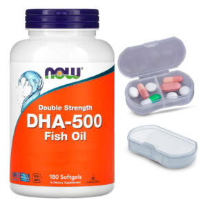 Dha Óleo Peixe 500mg Now Foods 180 Softgels + Porta Cápsulas