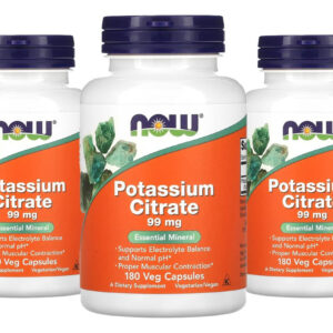 Citrato De Potássio 99mg Now Foods 180veg Caps 3un