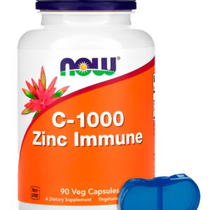 Vitamina C-1000 Zinco Immune Now Foods 90 Cáps +porta Cáps