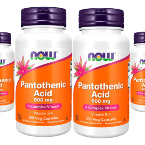 Ácido Pantotênico 500mg Now Foods Complexo B 100cap 4un