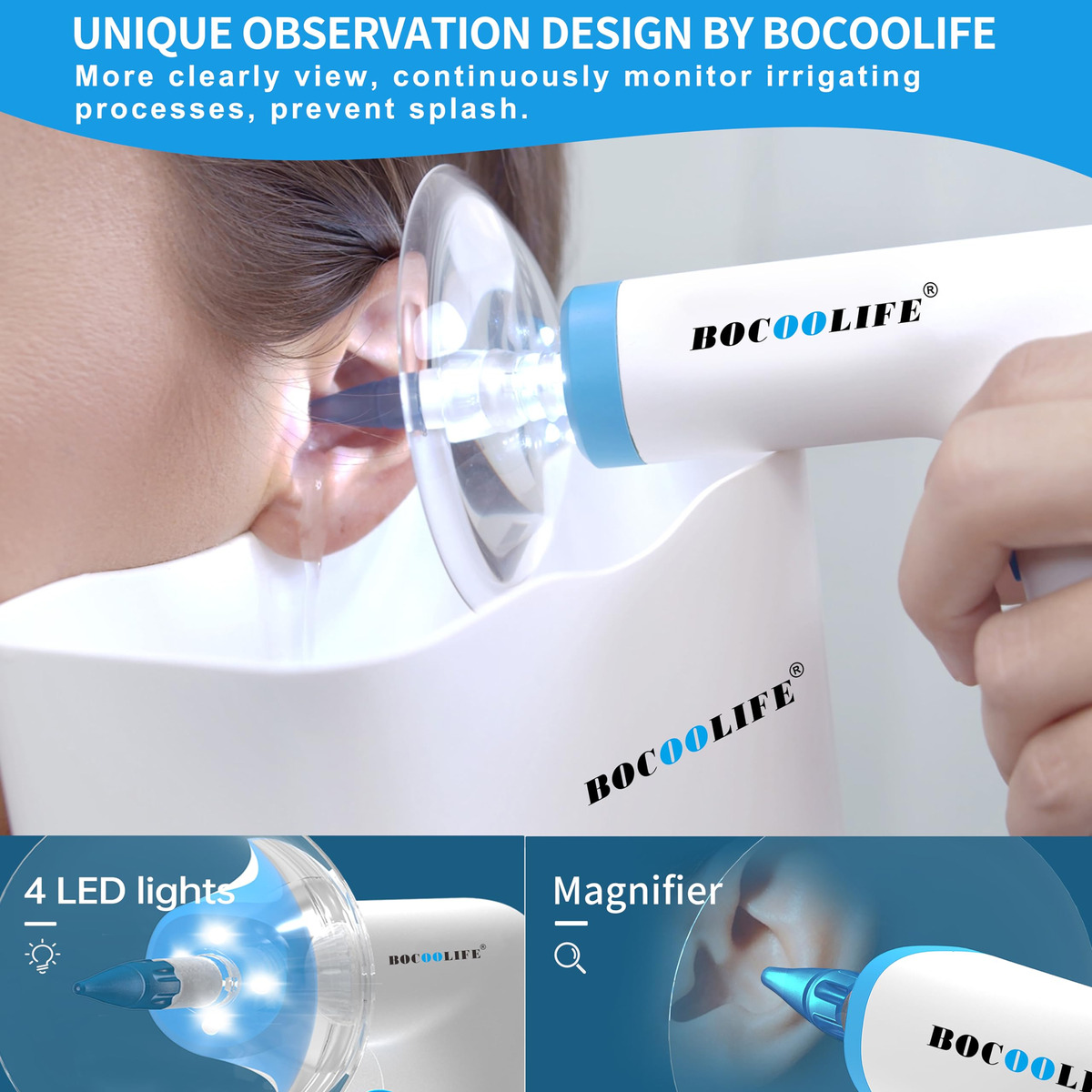 Kit Elétrico De Remoção De Cera De Ouvido Bocoolife Ear Irri - Imagem 2
