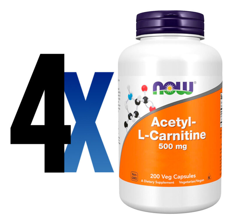 Acetil L-carnitina 500mg Now Foods 200veg Caps Importado 4un - Imagem 2