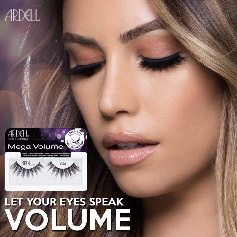 Cílios Postiços Ardell Mega Volume Lash 253 Com Curl Tech X4 - Image 3