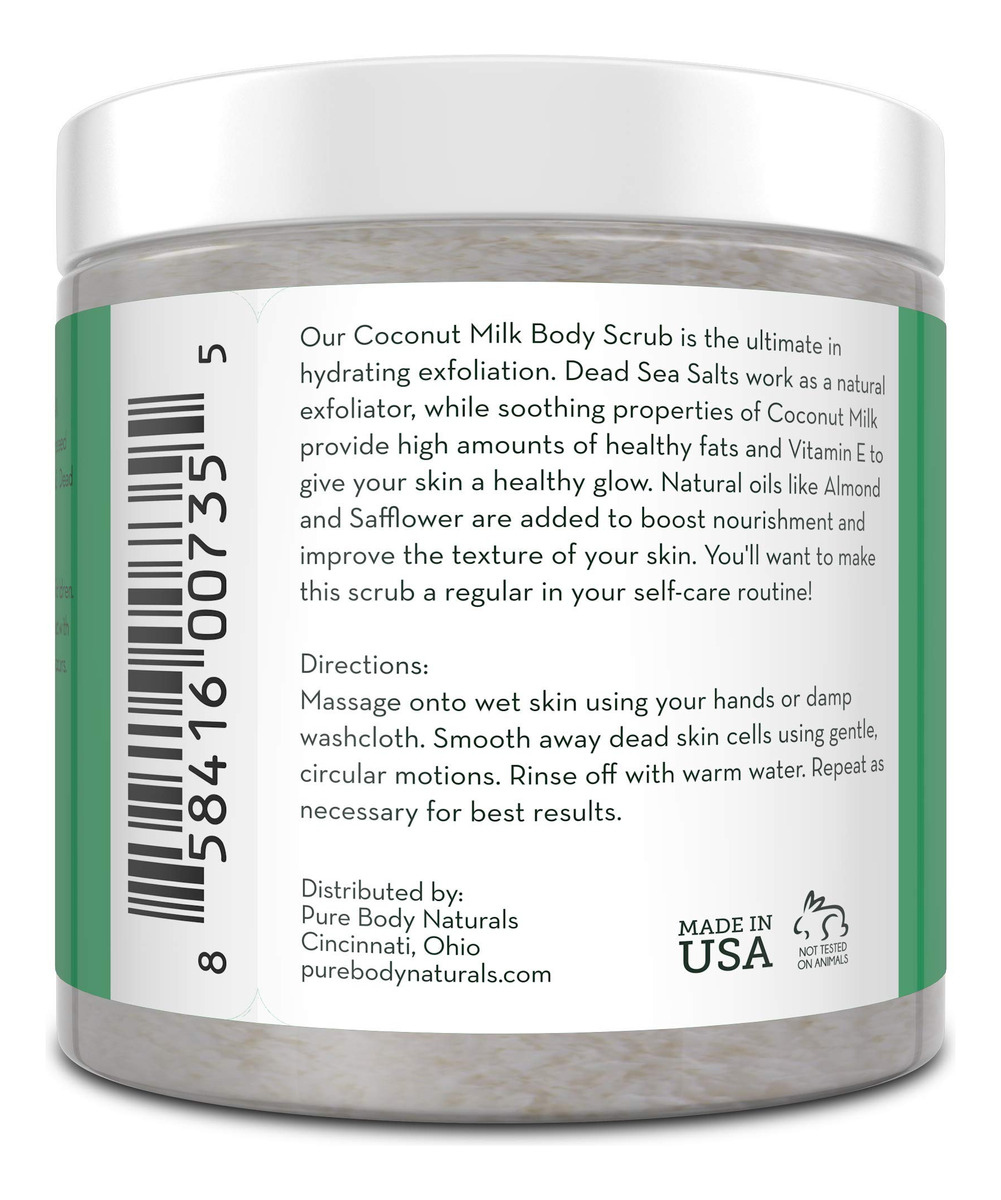 Esfoliante Corporal Pure Body Naturals Leite De Coco 350ml - Imagem 5