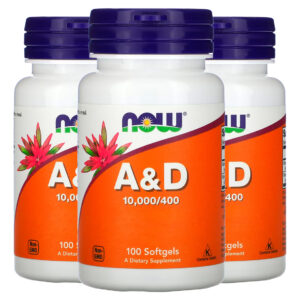 Vitamina A E D Now Foods 10000/10mcg 100 Soft Importado 3un