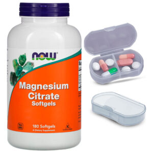 Citrato De Magnésio Now Foods 180 Softgels + Porta Cápsulas