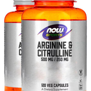 Arginina 500mg E Citrulina 120cáps Importado 2un Now Foods