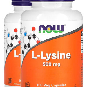 L-lisina 500mg L-lysine 100 Veg Caps Importado 2un Now Foods