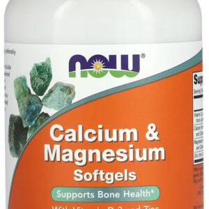 Cálcio Magnésio Now Foods Vitamina D3 Zinco 120soft Eua/usa