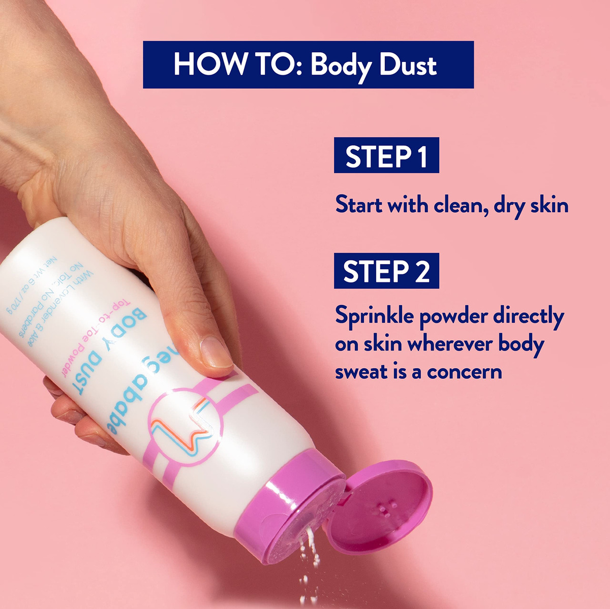 Pó Corporal Absorvente De Suor Megababe Body Dust 175ml - Imagem 4