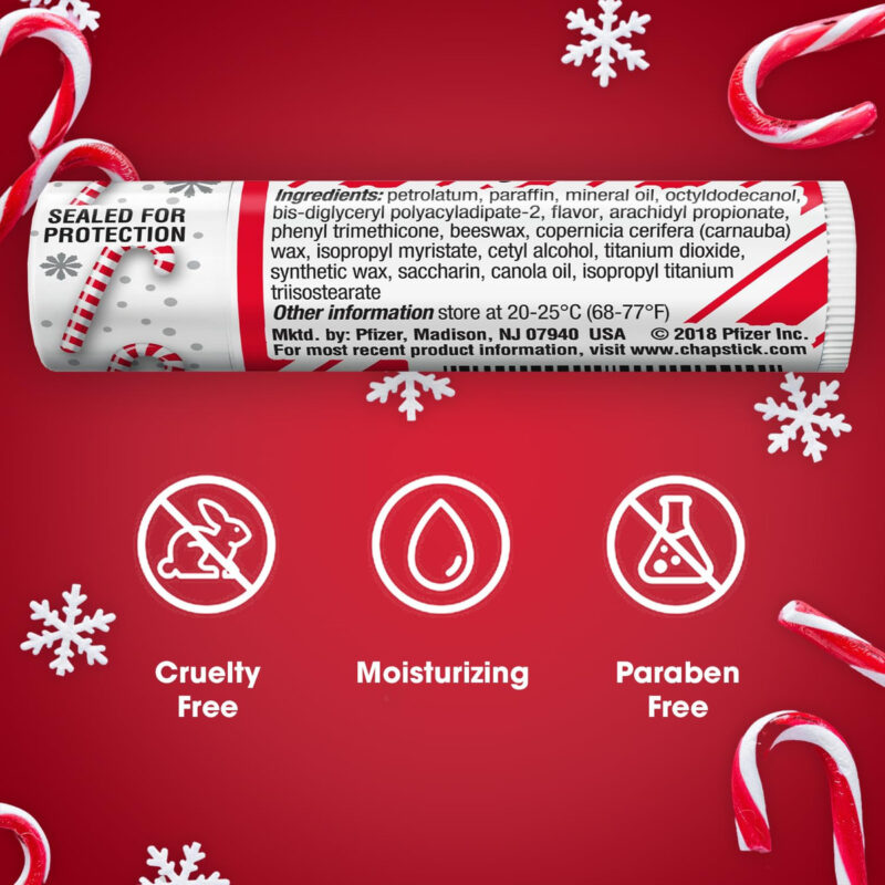 Bálsamo Labial Chapstick Candy Cane Flavor, Pacote Com 12 Un - Image 2