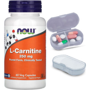 L-carnitina 250mg Now Foods 60 Caps + Porta Cápsulas