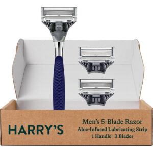 Conjunto De Lâminas Harry's Para Homens, 1 Alça Cromada E 3